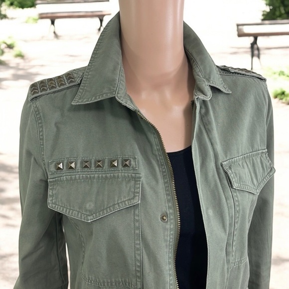 Mudd Army Green Studded Military Jacket - Picture 5 of 17